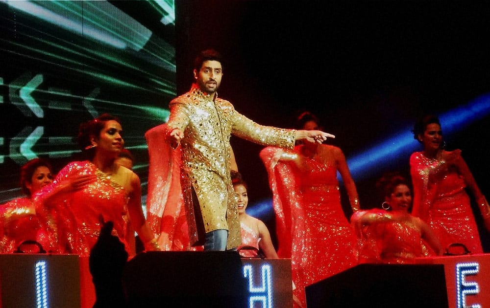 Actor Abhishek Bachchan performs at a programme in a suburb.