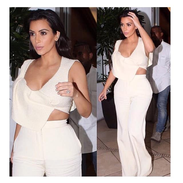 kim kardashian - Love this look from the other night- JW Anderson top, Chloe pants. Make up @joycebonelli Hair @robscheppy -instagram