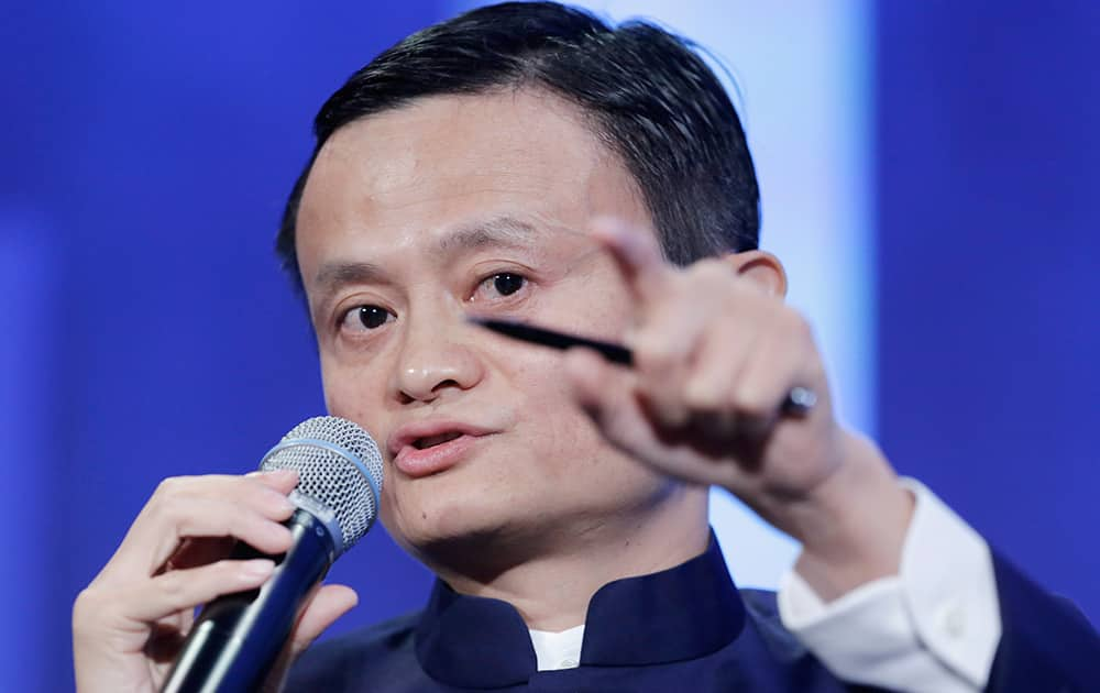 Jack Ma, founder of Alibaba, speaks at the Clinton Global Initiative in a session,'Valuing What Matters,' in New York.