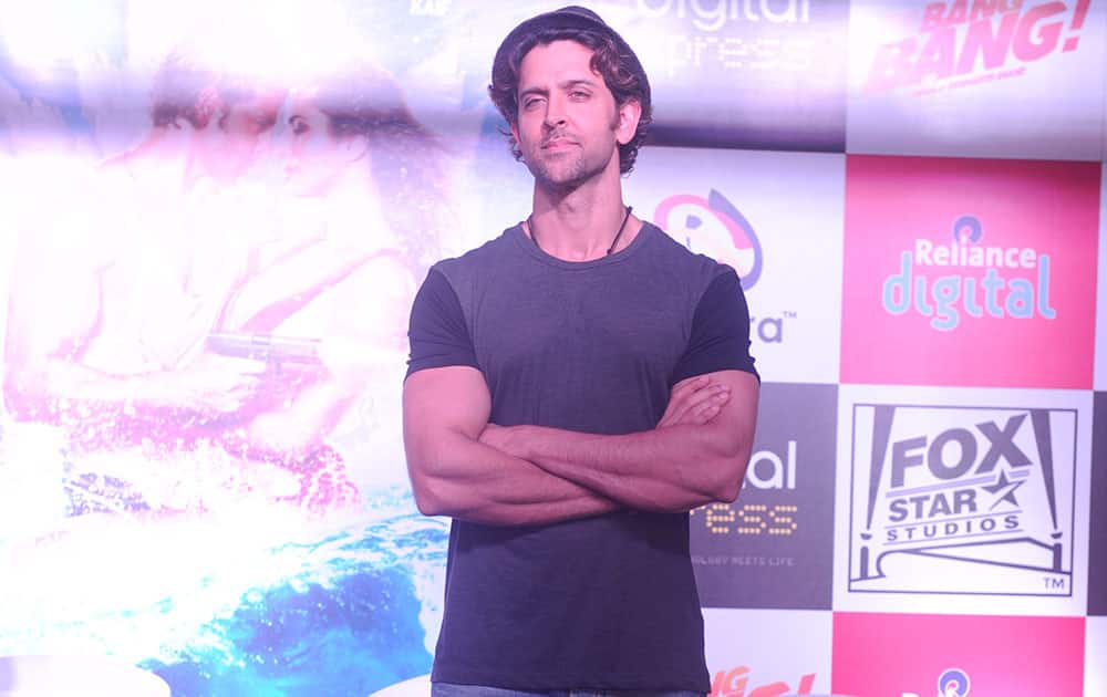 Bollywood actor Hrithik Roshan during the launch of film Bang Bang mobile game in Mumbai. -dna