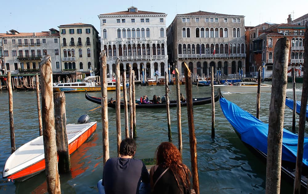 A view of the Cavalli Palace in Venice, Italy. Venice city officials are closing a walkway fronting the picturesque Grand Canal on Monday to keep crowds away from George Clooney's wedding to human rights lawyer Amal Alamuddin. The city on Thursday issued an order closing walkways accessing the 16th Century Cavalli Palace for at least two hours Monday, citing 'the George Clooney wedding.'