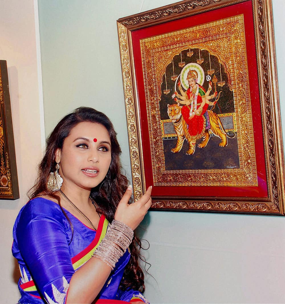 Rani Mukerji during the inauguration of an art show in Mumbai.