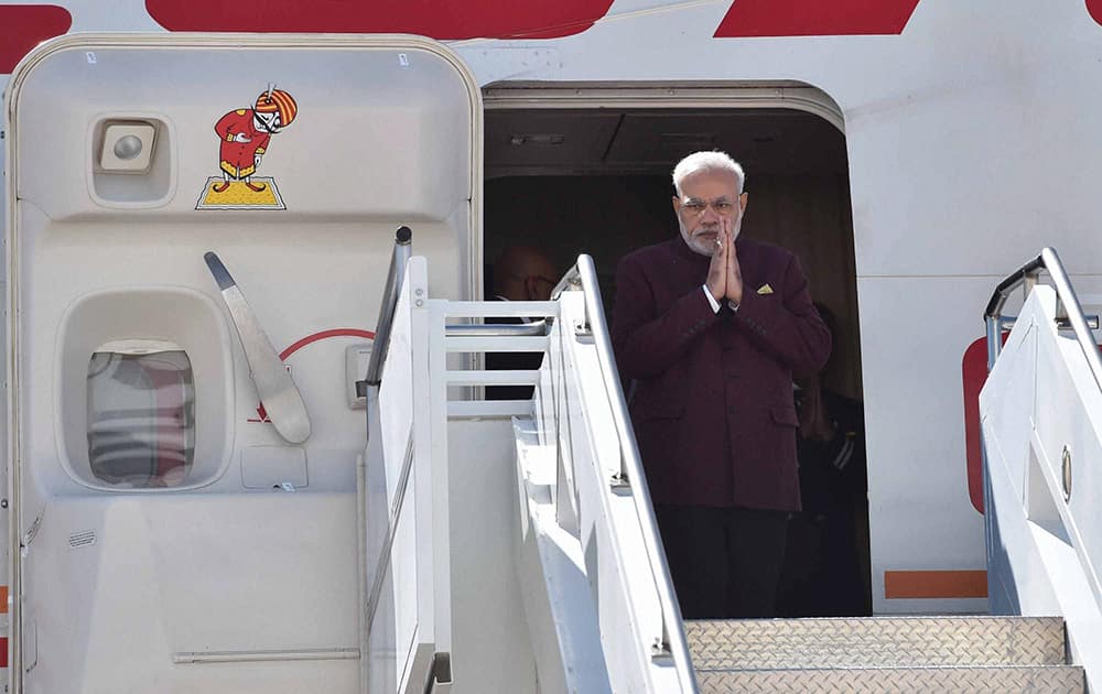 Prime Minister Narendra Modi on his arrival at JFK International airport in New York.
