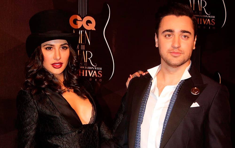 Nargis Fakhri and Imran Khan at GQ India Men of the Year Awards 2014 ceremony in Mumbai.