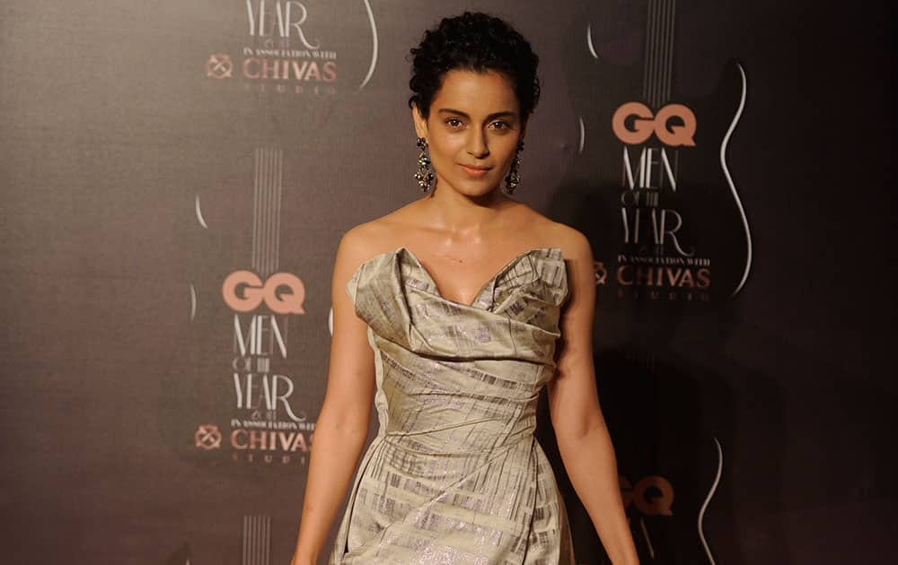 `Punk Dame: Rocking a Vivienne Westwood gown, Kangana looked spectacular` during the GQ Men of the year awards in Mumbai