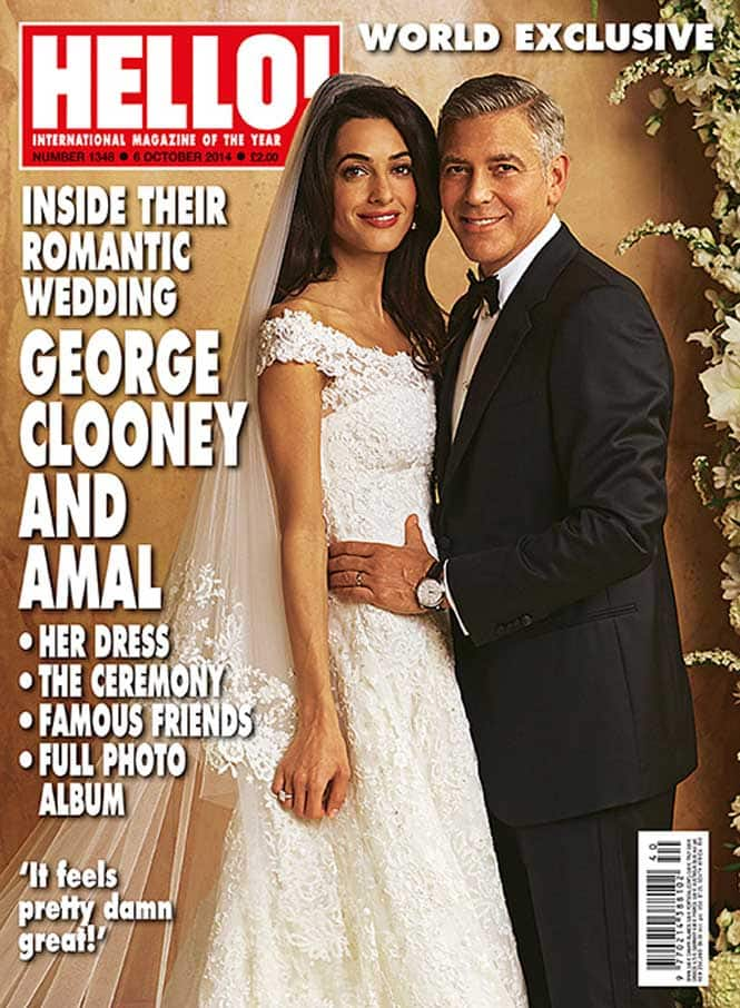 George Clooney and his wife Amal Alamuddin feature on the October issue of People and Hello magazines. Pic Courtesy- Hello magazine.