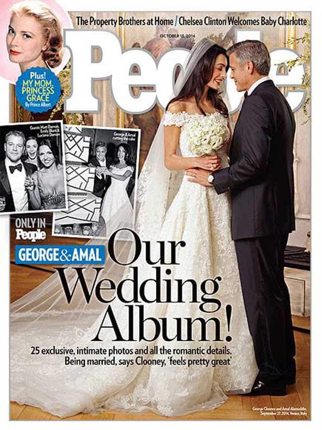 George Clooney and his wife Amal Alamuddin feature on the October issue of People and Hello magazines. Pic Courtesy- Hello magazine.