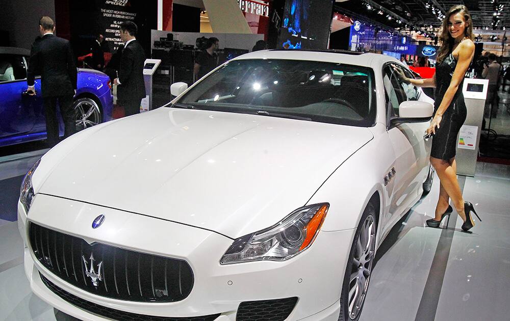 A Maserati Quattroporte GTS is presented at the Paris Motor Show, in Paris.