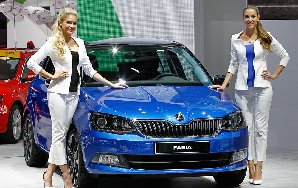 The Skoda Fabia is presented at the Paris Motor Show, in Paris.