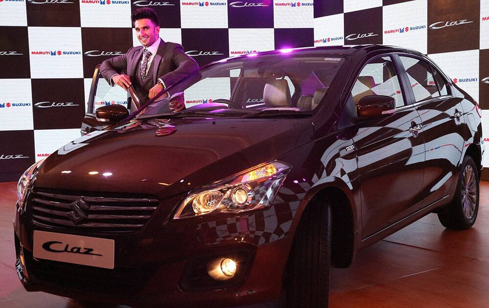 Ranveer Singh at the launch of new Maruki Suzuki CIAZ in Mumbai.