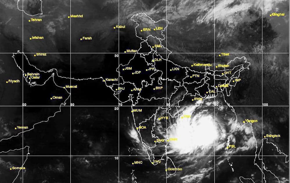 Cyclone Hudhud is expected to intensify in the next few hours, bringing heavy rain and gusting winds of about 100-110 km/hour as it inches closer to the coast of Andhra Pradesh and Odisha. 