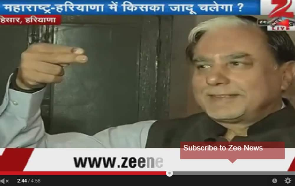 Essel Group chairman Dr Subhash Chandra casts his vote in Hisar.