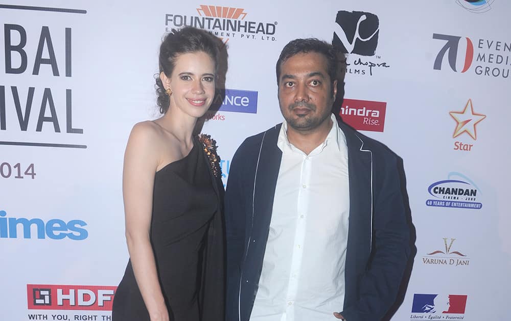 Kalki Koechlin and Anurag Kashyap at the inauguration of 16th Mumbai Film Festival in Mumbai.- Rajneesh Londhe.dna