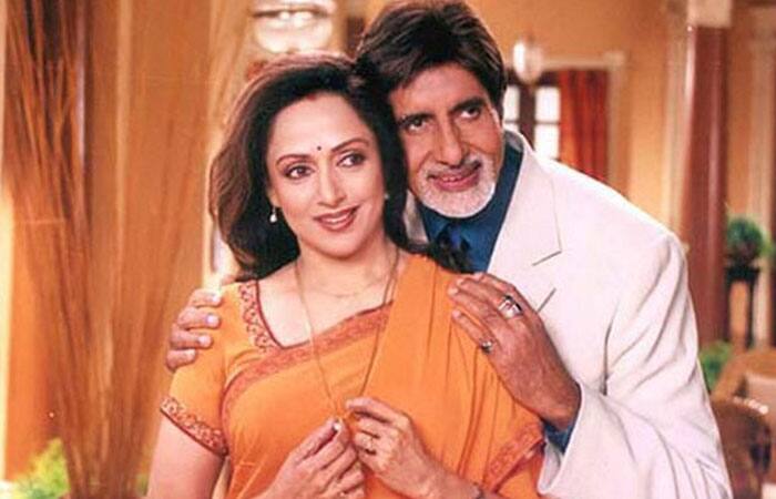 Hema Malini with Amitabh Bachan in Baghban