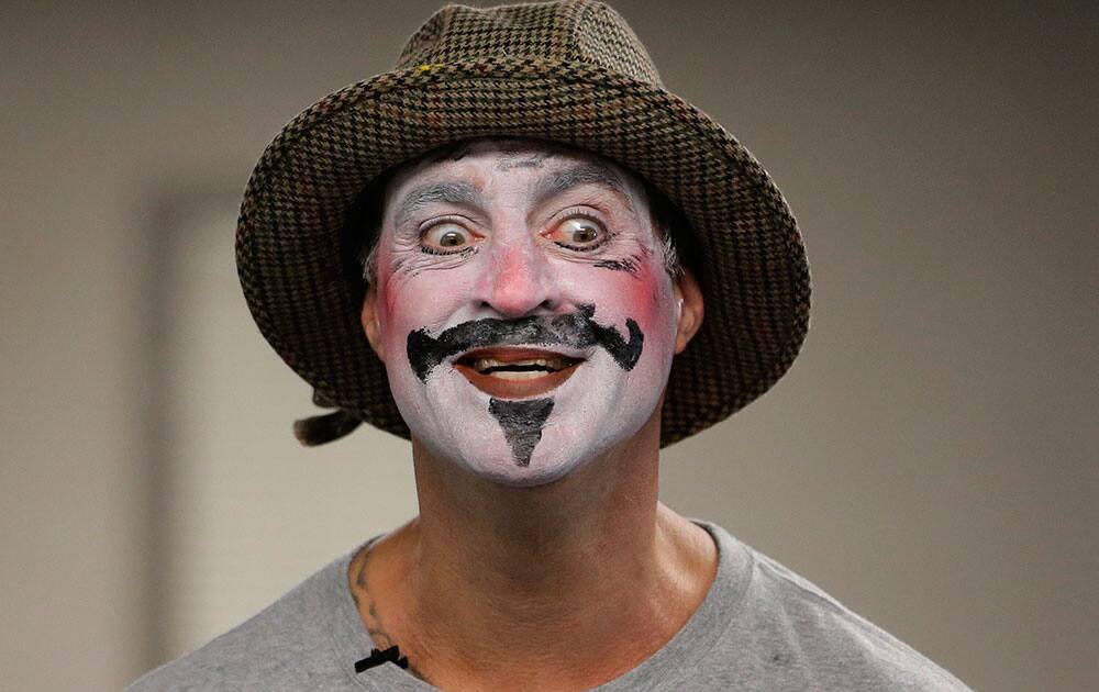 In this  photo, inmate Christopher Bisbano performs during an Actors' Gang Prison Project workshop, an outreach program led by actor Tim Robbins, at the California Rehabilitation Center in Norco, Calif.