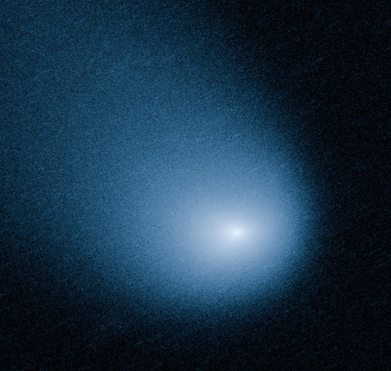 This image provided by NASA, ESA, and J.-Y. Li shows comet C/2013 A1, also known as Siding Spring, as captured by Wide Field Camera 3 on NASA's Hubble Space Telescope. 