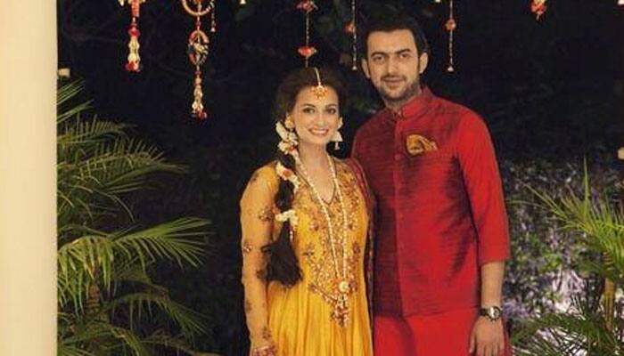 Dia Mirza sports Ritu Kumar outfit at pre-wedding function