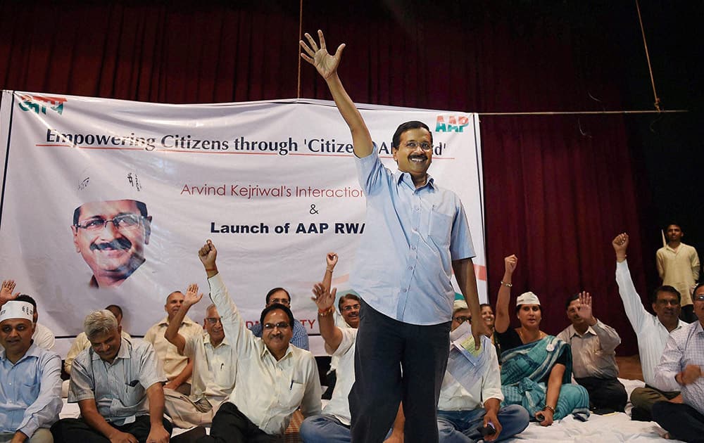 AAP convener Arvind Kejriwa at the launch of the partys RWA wing in New Delhi.