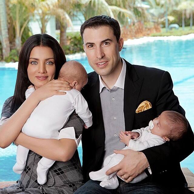 Celina Jaitly - HAPPY BIRTHDAY my darling husband Peter (@peterhaag) We love you Papa .. U are the best daddy in the world (@winstonjhaag & @viraajjhaag) -instagram