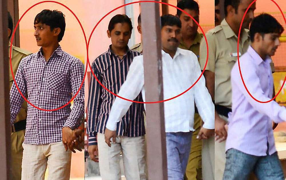 File photo of the five convicts of Dhula Kuan gang rape case the fast track court sentenced all the five convicts in the 2010 Dhaula Kuan gangrape case to life imprisonment, in New Delhi.