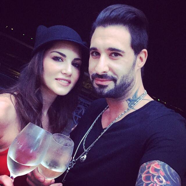 sunny leone - @dirrty99 @danielweber99 first birthday drink. -instagram