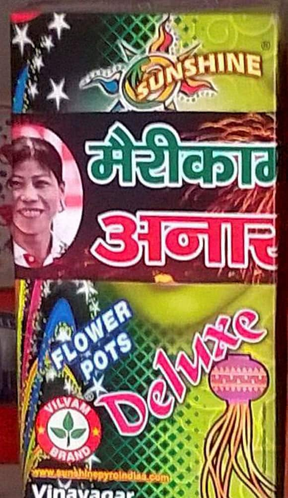 Mary Kom Anar on sale in Allahabad on Wednesday on the occasion of Diwali festival. 