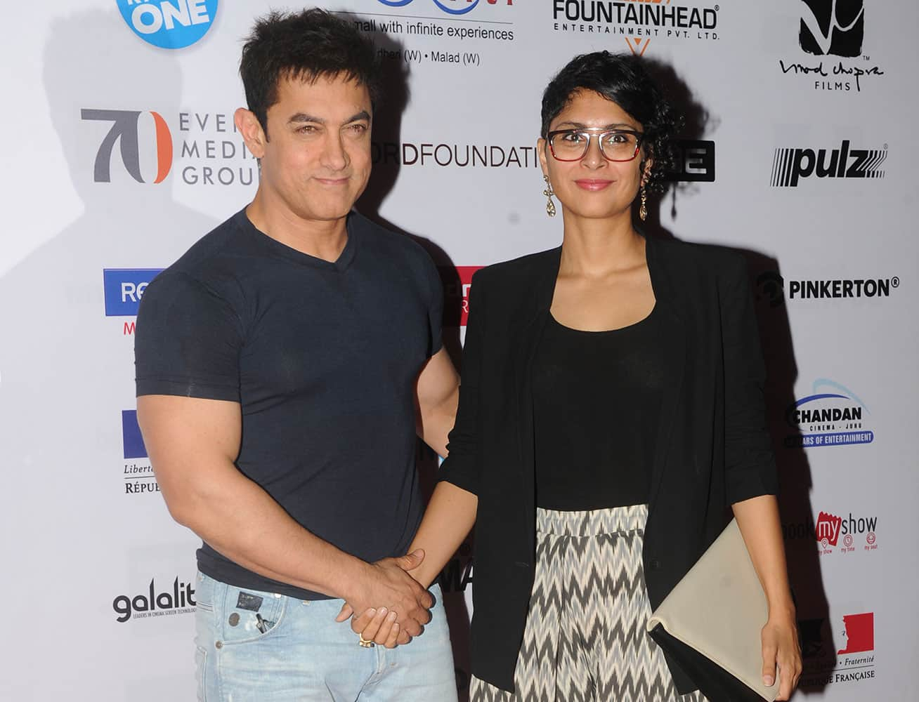 Aamir Khan along with wife Kiran Rao attends the final day of Mumbai Film Festival. -dna