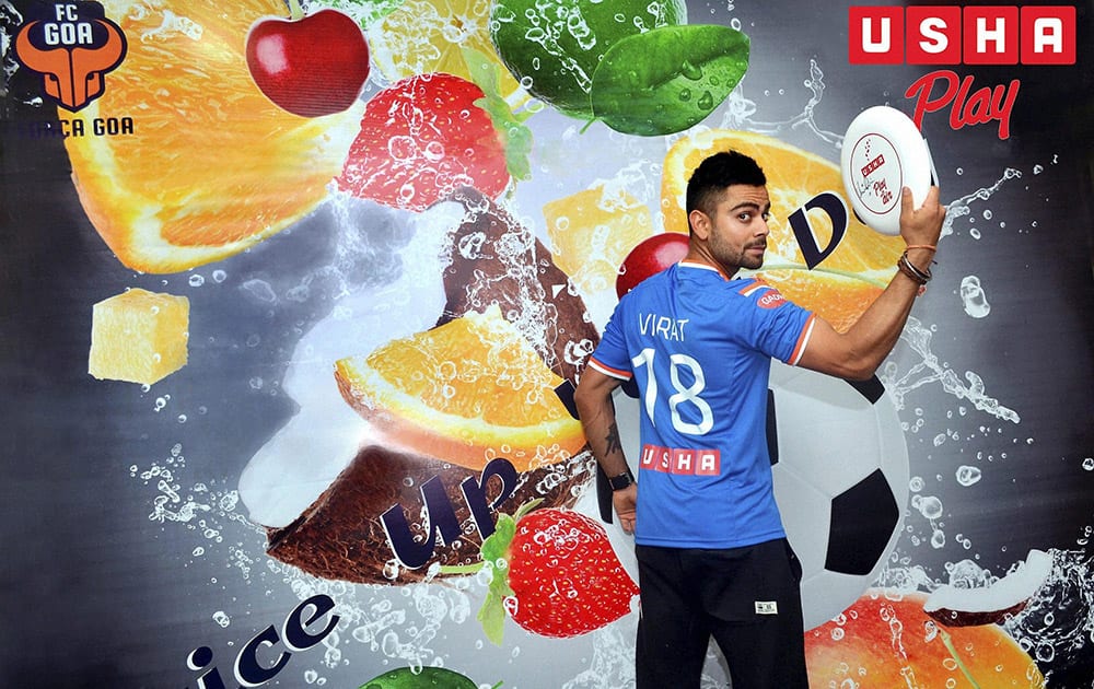 Virat Kohli, cricketer and co-owner of the FC Goa team at the ‘Usha Play’ Zone in Goa.