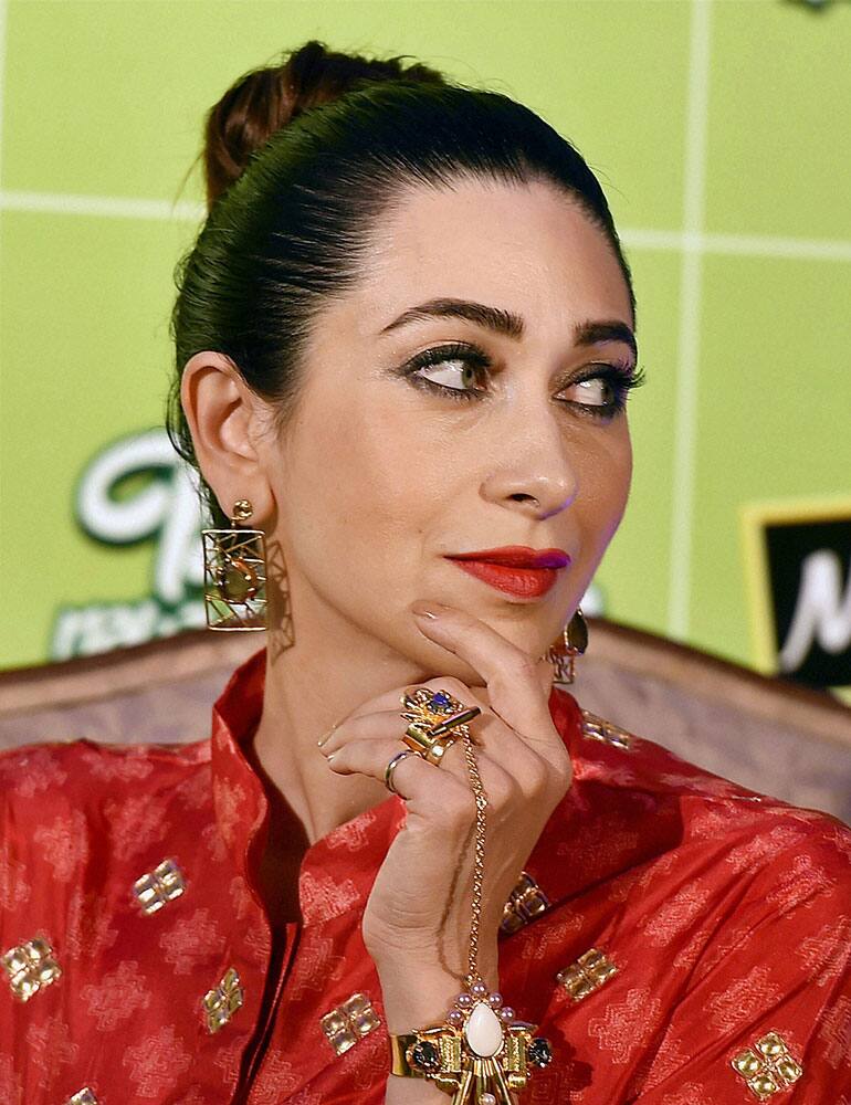 Actress Karisma Kapoor at a promotional event in New Delhi.