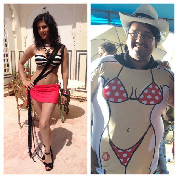 Sunny Leone - Who's hotter @zmilap in a bikini or me in a bikini?? @MastizaadeFilm @RangitaNandy @TusshKapoor @thevirdas -twitter