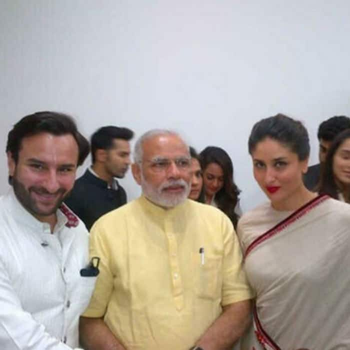 Saif Ali Khan and Kareena Kapoor also got a chance to pose with Mr Prime Minister. -Twitter