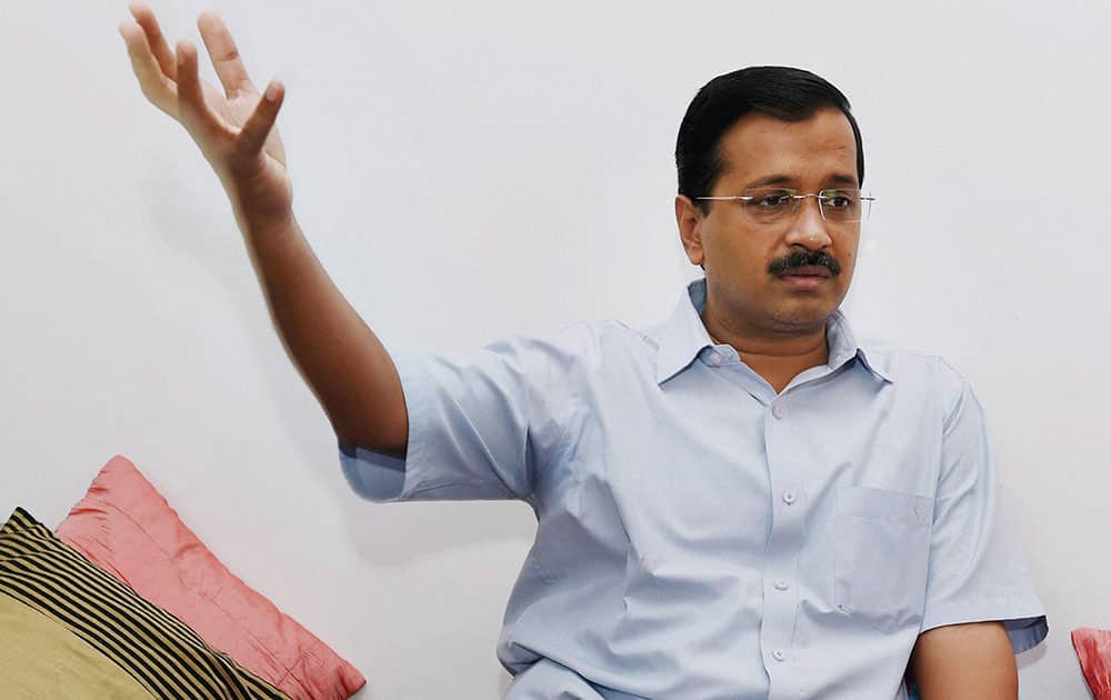  AAP chief Arvind Kejriwal during an interview with PTI in New Delhi.
