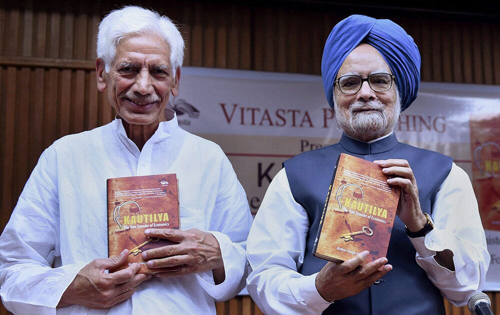 Former Prime Minister Manmohan Singh launched Kautilya The true founder of Economics by Balbir Singh Sihag in New Delhi.