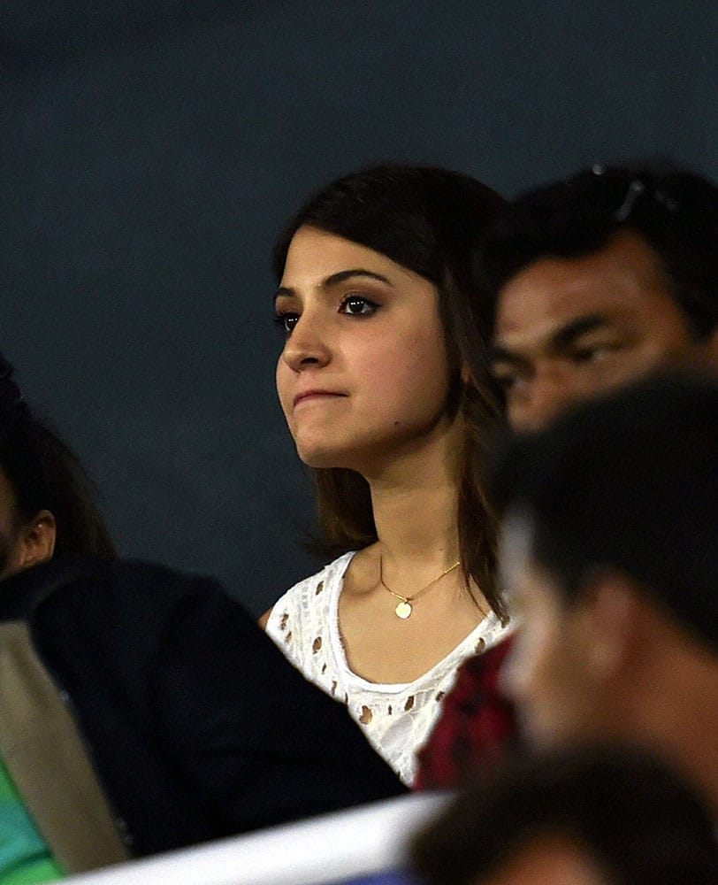 Bollywood actor Anushka sharma during 3rd ODI between India and Sri Lanka at Hyderabad.