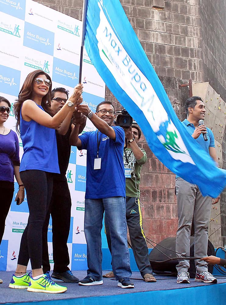 Bollywood actor Shilpa Shetty participates in the Walk for Health event in Mumbai.