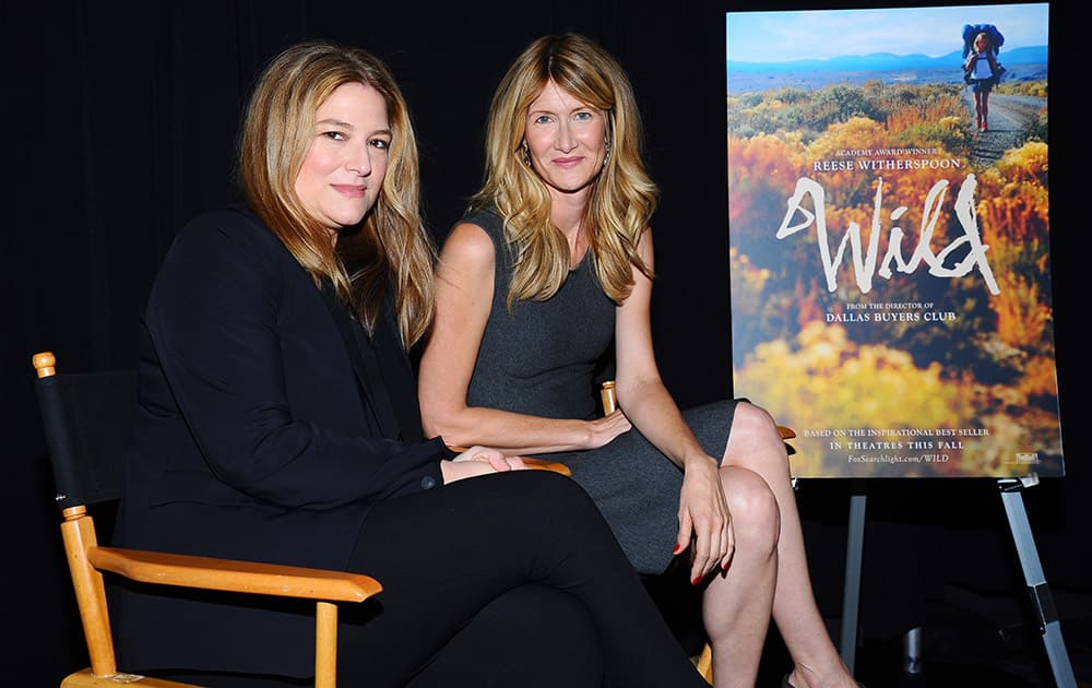 Producer Bruna Papandrea, left, and Laura Dern attend the AARP Movies for Grownups Film Showcase at Regal Cinemas L.A. LIVE  in Los Angeles. 