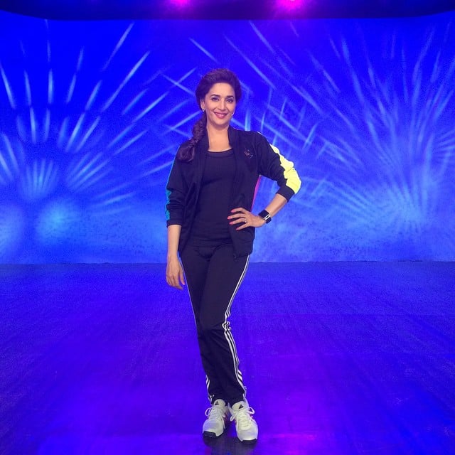 Madhuri Dixit Nene :- Ready for a workout? Lights, camera, action at Dance with Madhuri #DWM! -instagram
