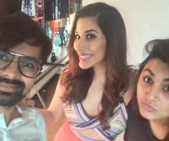 SOPHIE CHOUDRY ‏-: #Shoot life with these 2! #selfie #posers #fashion #fit #smile @mitesh784 tanimakhosla -instagram