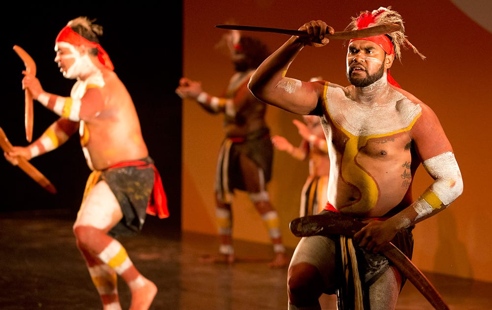 Aboriginal and Torres Strait Island dancers perform at the Welcome to Country ceremony at the G-20 summit in Brisbane, Australia.