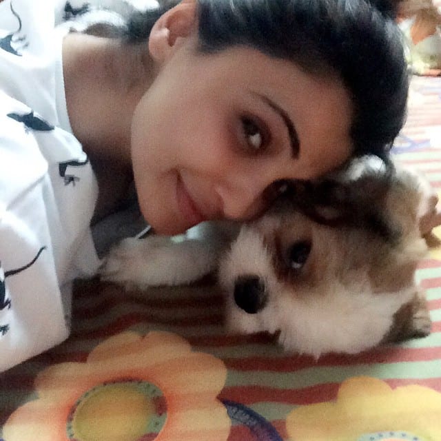 Daisy Shah ‏:- Meet my bratt No.2..Mr Budhoo being bhukkad all d time -instagram