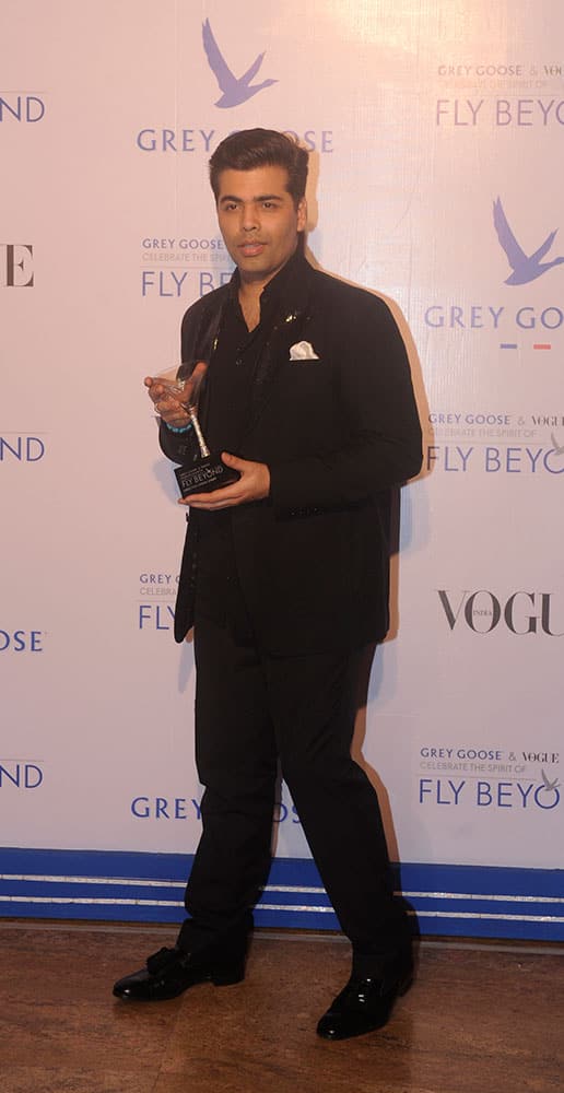 Karan Johar during Grey Goose Fly Beyond Awards 2014 in Mumbai.- Rajneesh Londhe.DNA