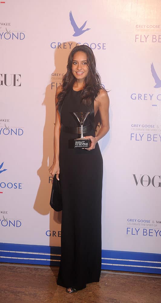 Lisa Hayden during Grey Goose Fly Beyond Awards 2014 in Mumbai.- Rajneesh Londhe.DNA