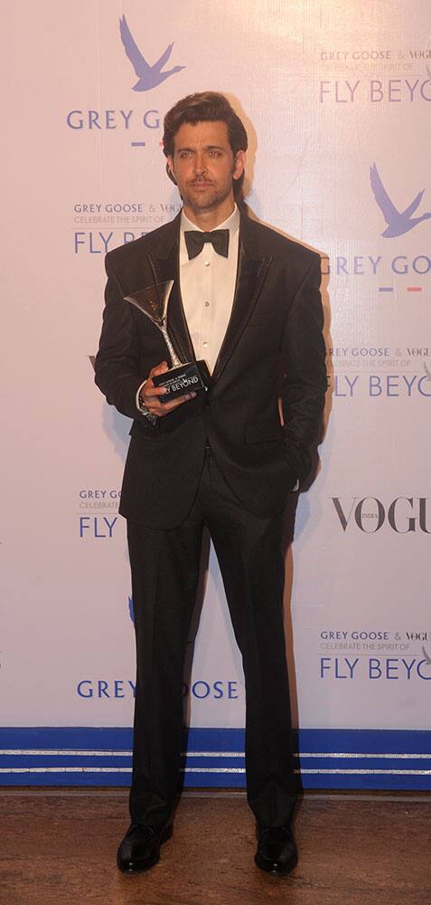 Hrithik Roshan during Grey Goose Fly Beyond Awards 2014 in Mumbai.- Rajneesh Londhe.DNA