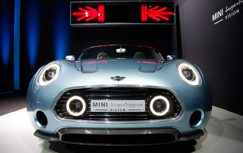 The Mini Superleggera Vision concept is on display at the Los Angeles Auto Show in Los Angeles. The annual event is open to the public beginning Nov. 21. 
