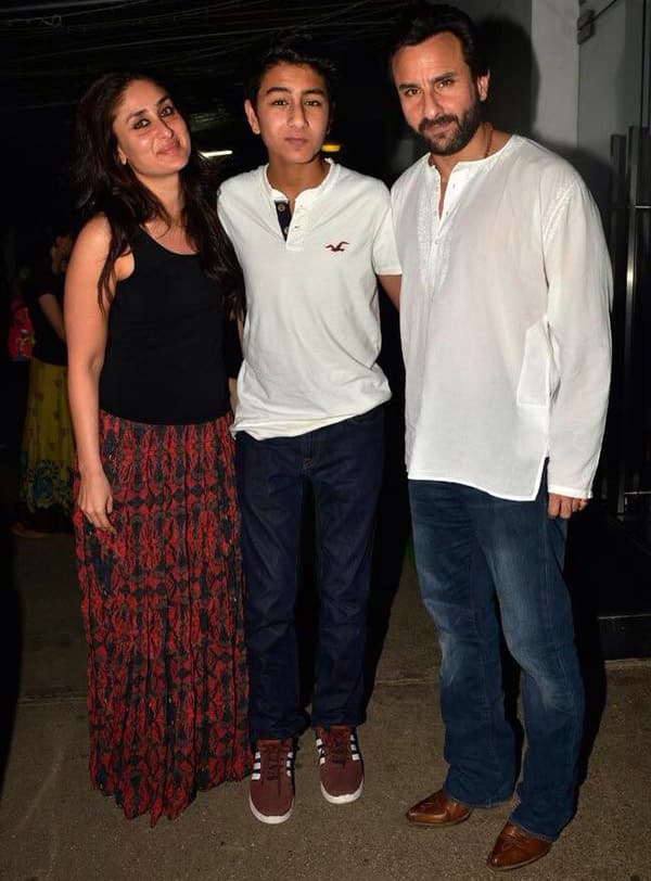 Kareena with Saif's son Ibrahim and Saif at Happy Ending Screening. -twitter