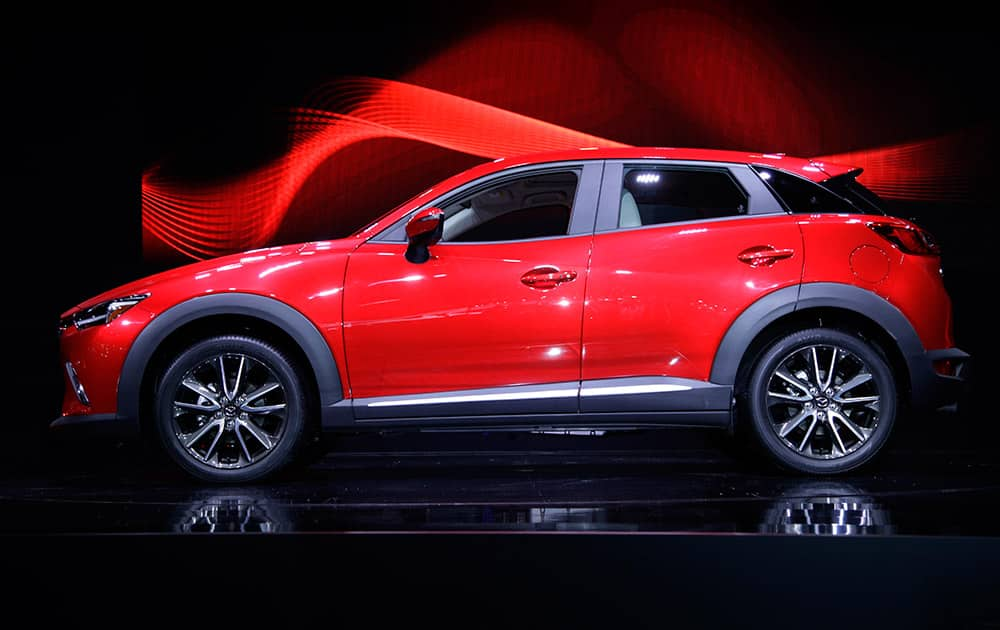 The 2016 Mazda CX-3 is unveiled at the Los Angeles Auto Show, in Los Angeles.