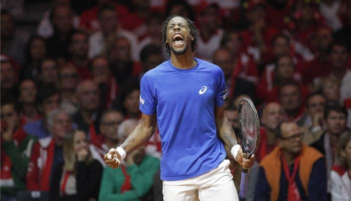 Gael Monfils downs Roger Federer to level Davis Cup final