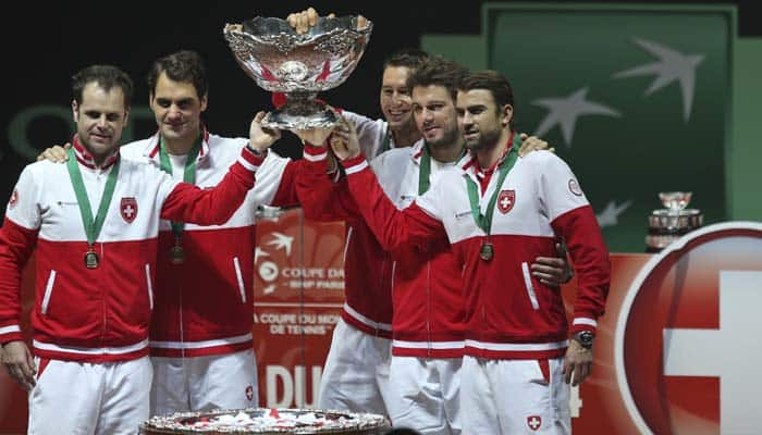 Joy and tears for Roger Federer as Switzerland win Davis Cup