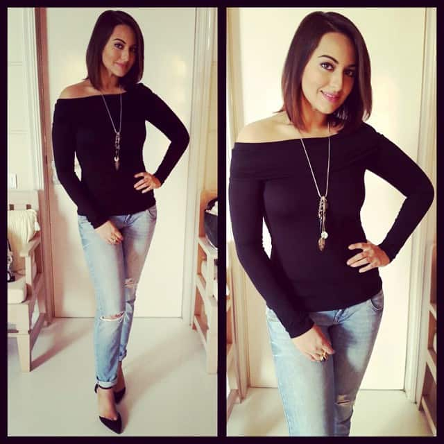 Sonakshi Sinha - And it begins!! All set for music channel interviews for #ActionJackson today!  -instagram