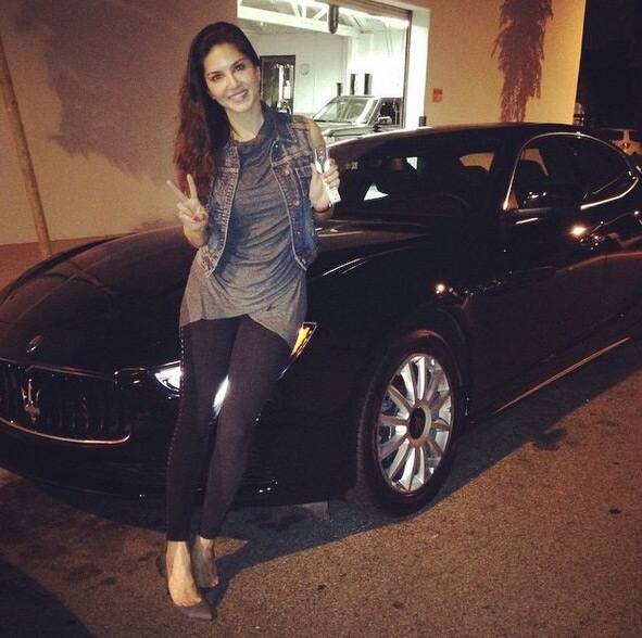 Sunny Leone:- Say hi to my amazing MASERATI, peeps! -Facebook